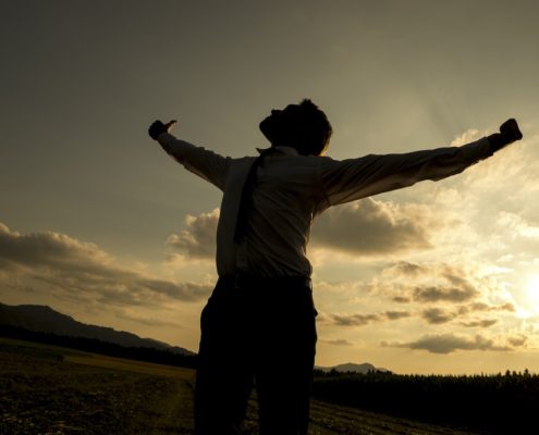 man experiencing spiritual power